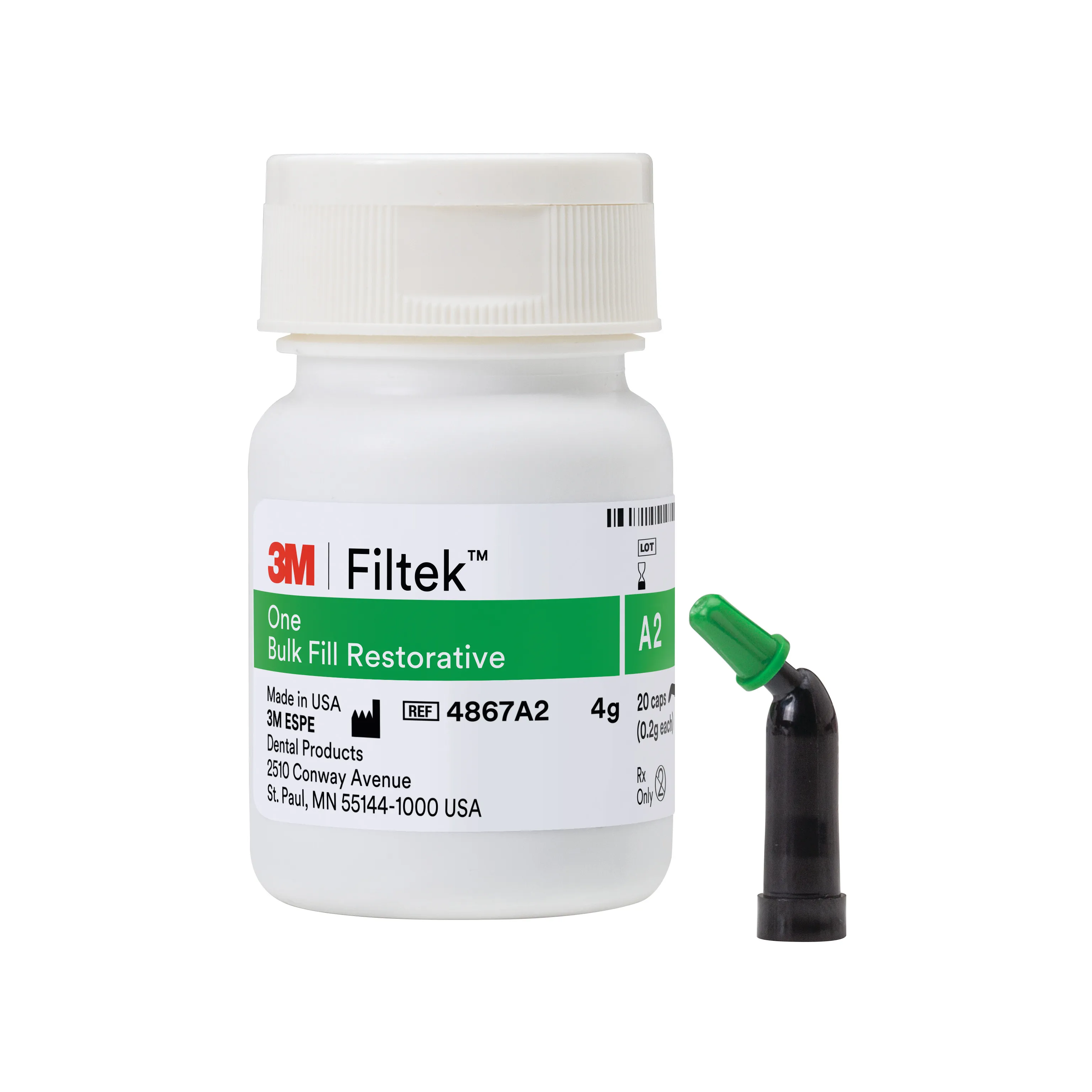 3M™ Filtek™ One Bulk Fill Matériau de restauration postérieure, en capsules, teinte A2